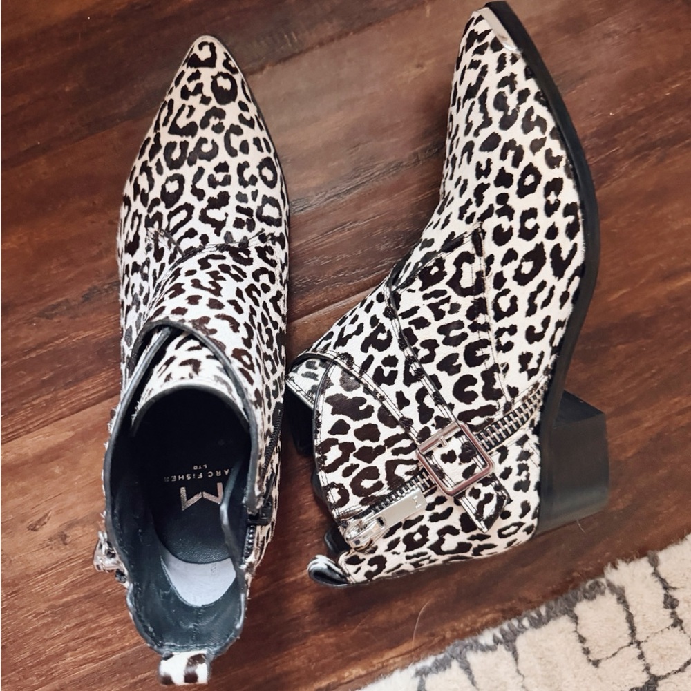 Marc Fisher Leopard Print Ankle Booties